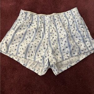 Hollister White and Blue Sleep Shorts